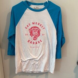 Men's Gas Monkey Tee - Blue and White